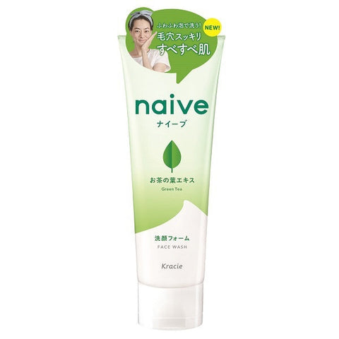 Kracie Naive Tea Leaf Extract Face Wash 130g - Japanese Refreshing Face Wash