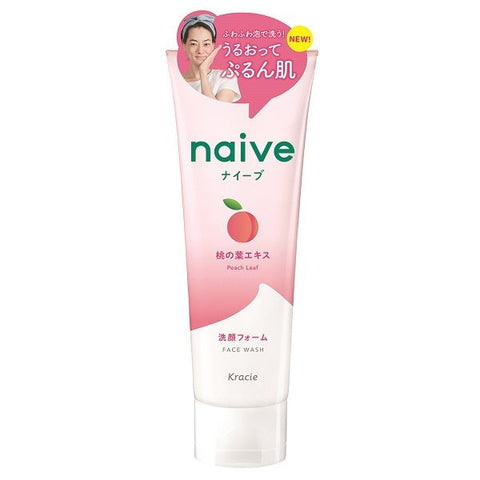 Kracie Naive Peach Leaf Extract Face Wash 130g - Japanese Face Wash For Dry Skin