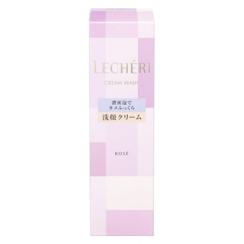 Kose Lecheri Cream Wash 140g - Moisturizing Face Wash - Japanese Skincare Products