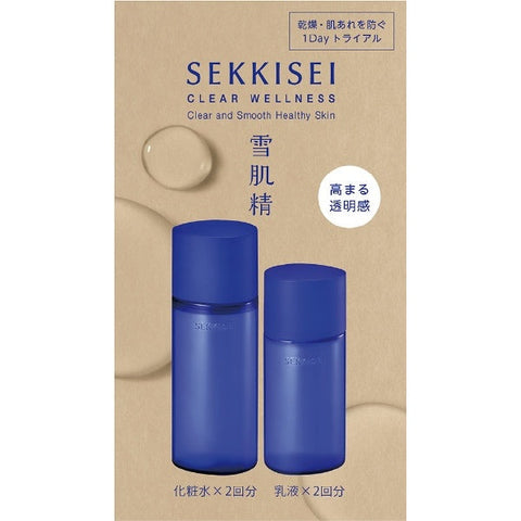 Kose Sekkisei Clear Wellness 1 Day Trial Kit - Natural Drip Lotion and Smoothing Milk Lotion