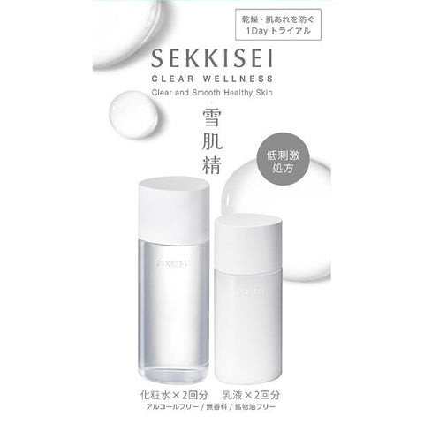 Kose Sekkisei Clear Wellness 1 Day Trial Kit 2 Items - Pure Conc Lotion and Refining Milk Lotion