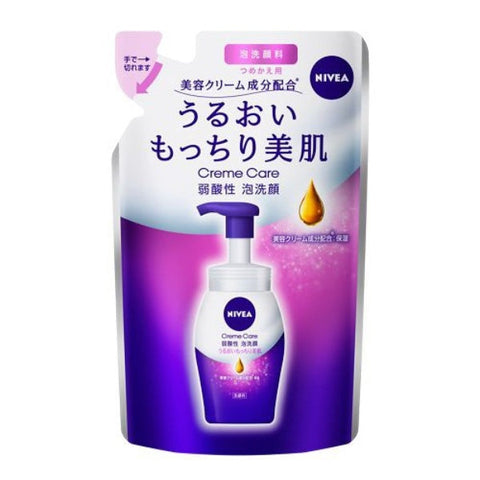 Nivea Cream Care Weakly Acidic Foam Face Wash 130ml [refill] - Japanese Foam Cleanser