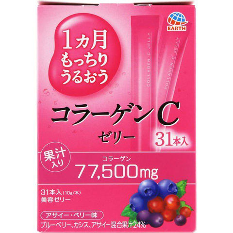 Earth - 1 Month Motchiri Uruou Collagen C Jelly 31 Sticks