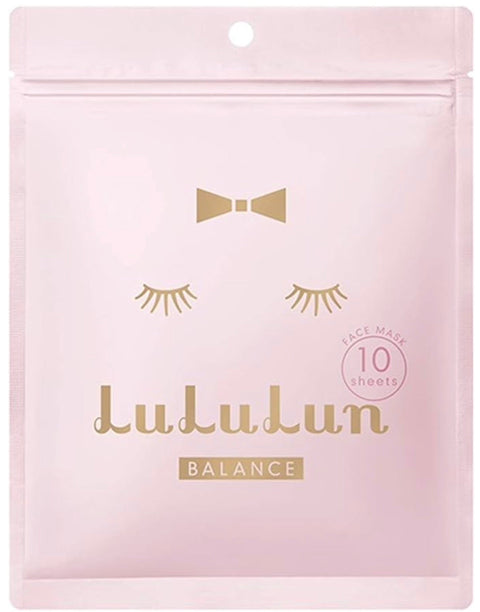 Lululun Pink Facial Sheet Mask Balanced Moisturizing 10 Sheets