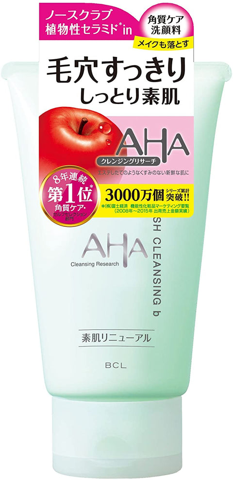 BCL Cleansing Research AHA Exfoliating Face Wash Cleanser 120g - Japan Face Wash