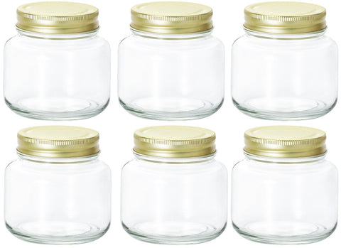 Aderia Double Cap Glass Container 375Ml Set Of 6 Made In Japan Airtight Leak Resistant M6431