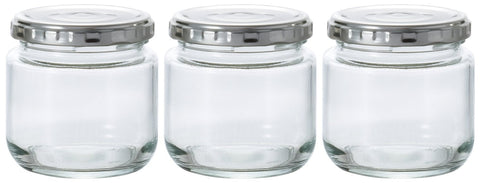 Aderia Twist Cap 190Ml Set Of 3 Japan Glass Canister Airtight Seasoning Jar Sealed Coffee Beans M6521