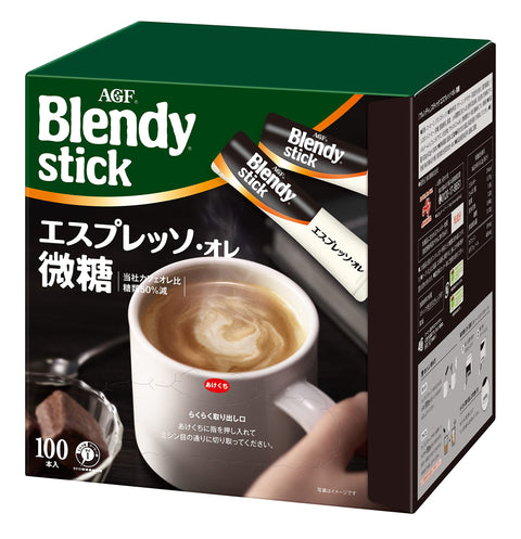 Agf Blendy Stick Espresso Au Lait Fine Sugar 100 Japan Stick Coffee Light Sugar