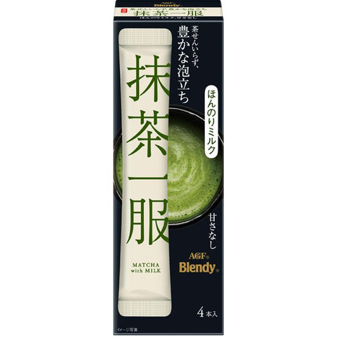 Ajinomoto Agf Blendy Matcha With Milk 4 Sticks - High-Quality Milk Matcha From Japan