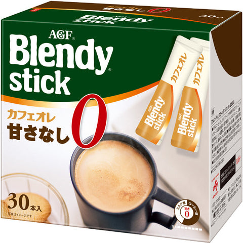 Ajinomoto Agf Blendy Stick Cafe Au Lait No Sugar Instant Coffee 30 Sticks - Sugar-Free Coffee