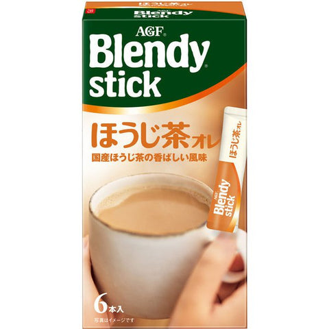 Ajinomoto Agf Blendy Stick Houjicha Cafe Au Lait 6 Sticks - Japanese Instant Coffee