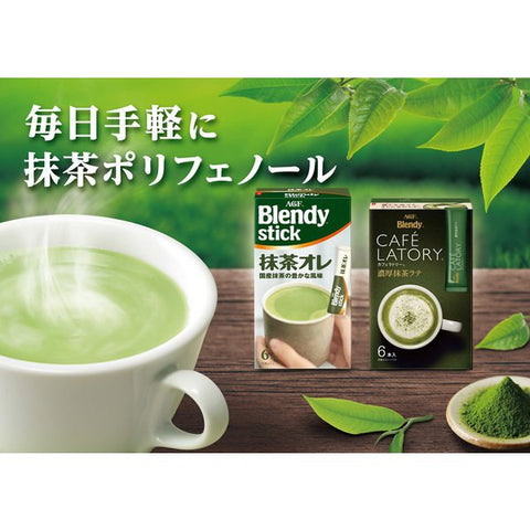 Ajinomoto Agf Blendy Stick Matcha Au Lait 6 Sticksx 6 Boxes - Matcha Green Tea Latte