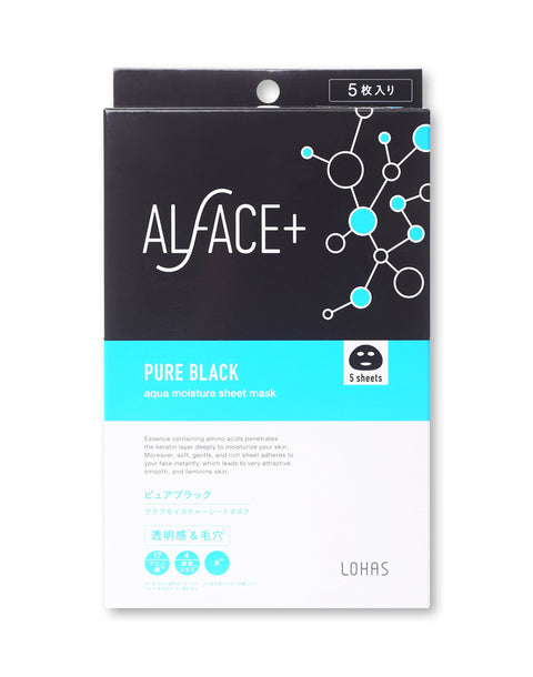 Alface Aqua Moisture Sheet Mask Pure Black 5-Sheet Box - Mask For Pore Skin