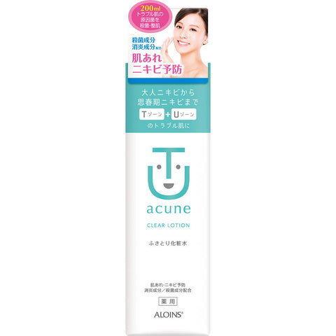 Aloins Acune Clear Lotion 200ml - Japanese Refreshing Lotion For Facial Health