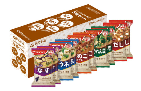 Amano Foods Japan Miso Soup 5 Variety 10 Pack Assortment