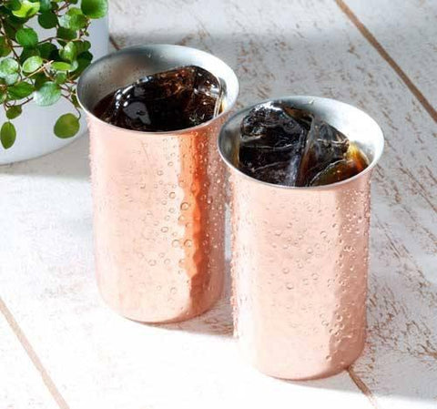 Asahi Copper Small Glass 160Ml Set of 2 Glasses & 1 Bottle Opener (CNE922)