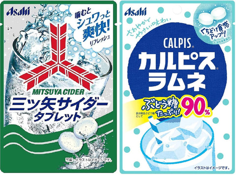 Generic Product Asahi Group Foods Mitsuya Cider Tablet Sachets 25G Calpis Ramune 41G 8Pcs Japan