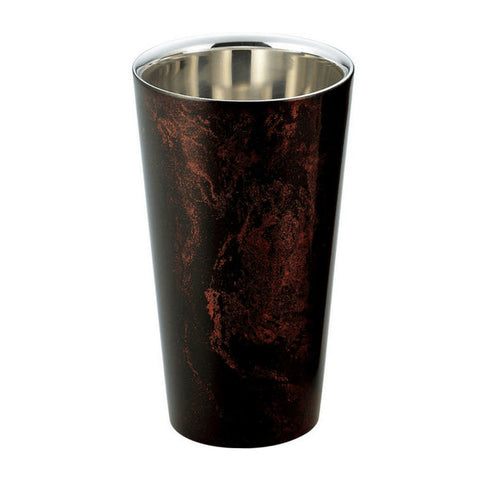 Asahi Yamanaka Urushi Lacquered Double-Wall Cooler Glass 270Ml Japan (Gift-Boxed) Black