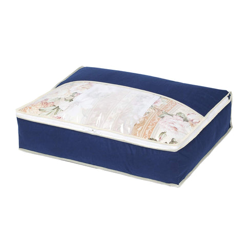 Astro Japan Single Size Navy Duvet Storage Bag Non-Woven Fabric Thin Slim Compact Storage Gentle Compression 131-29