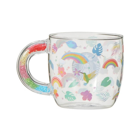 Starbucks Bead Handle Heat Resistant Glass Mug Rainbow 355ml - Japanese Starbucks Glass Mugs