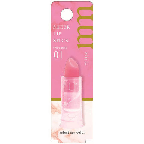 Beauty World Milico Sheer Lipstick Pure Pink Mlc501 3g - Japanese Sheer Lipstick