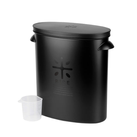 Pearl Metal Kinzoku Rice Bin 5Kg Japan Limited All Black Az-5042