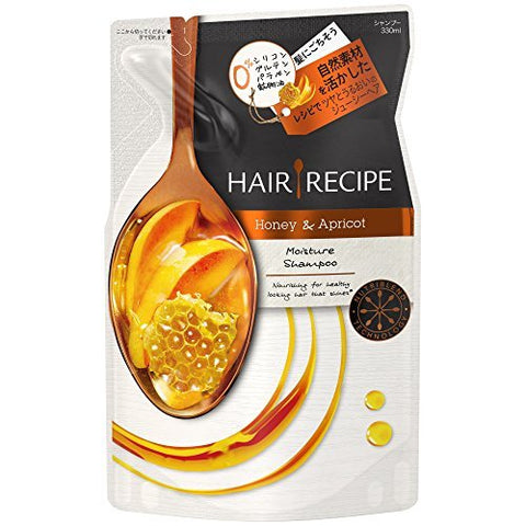 6 X 330Ml Hair Recipe Non-Silicone Shampoo Honey Apricot Japan - Bulk Purchase