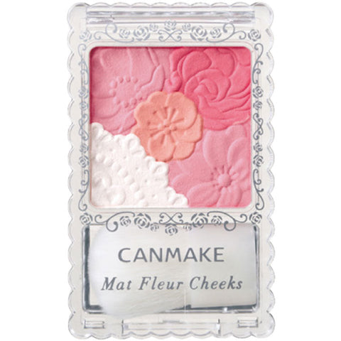 Canmake Mat Fleur Cheeks Blush Palette With Soft Brush Applicator (6.3g)