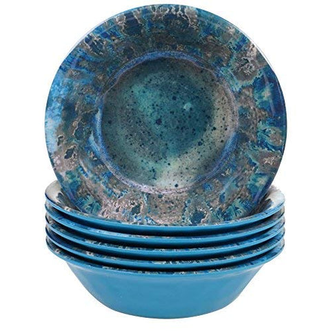 Certified International Radiance Teal Melamine 7.5 All Purpose Bowls Set Of 6 Japan