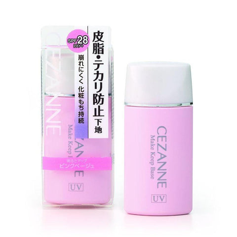 Cezanne Make Keep Base UV Sebum Anti-Shine SPF28 PA++ Pink Beige 30ml - Primer Makeup Japan