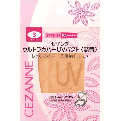 Cezanne Ultra Cover Uv Pact 3 Ocher 11g [refill] - Makeup Foundation For Oily Skin