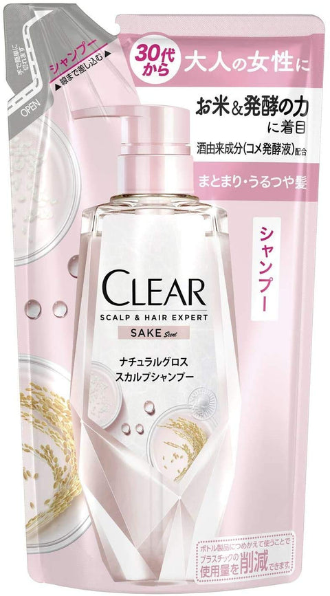 Clear Natural Gloss Scalp Shampoo Refill 300G Japan (1 Pack)