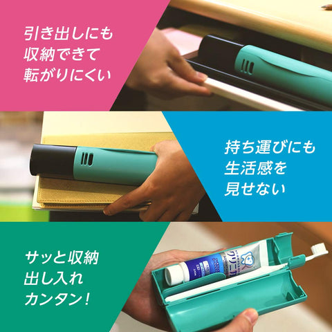 Clinica Advantage Migacot Portable Toothbrush Set Green1 Piece + Mini Toothpaste - Japanese Dental Care