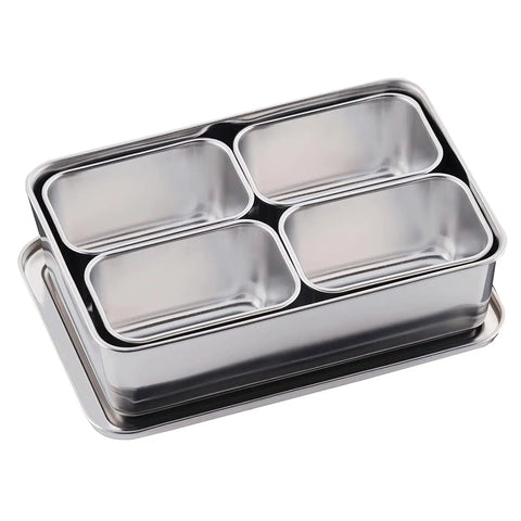 Clover Stainless Steel Yakumi Seasoning Container 4 Compartments Square