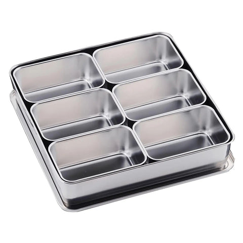 Clover Stainless Steel Yakumi Seasoning Container Medium 6 Compartments