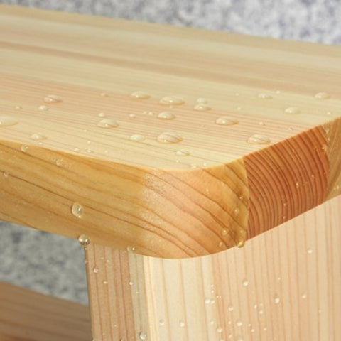 Daiwa Industry Wooden Hinoki Bath Chair Japan Made Mildew Resistant Water Repellent 24Cm Wide