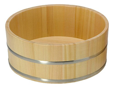 Daiwa Industry Hinoki Wooden Bucket 24X10Cm Japan - Mildew Resistant Water Repellent Stainless Steel Hoop