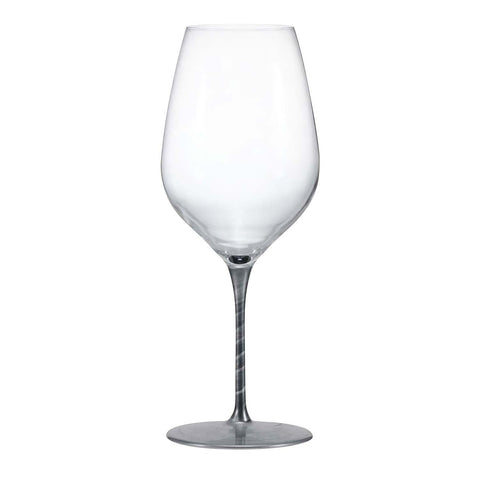 Ebm Crystal Glass Lacquered Pair Wine Glass Silver - 430ml