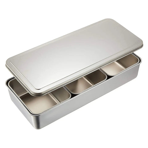 Ebm Stainless Steel Antibacterial Yakumi Seasoning Container 3 Compartments