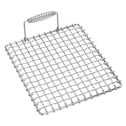 Ebematsu 24Cm Stainless Steel Chrome Plated Bbq Grill Mesh With Single Handle - Made In Japan