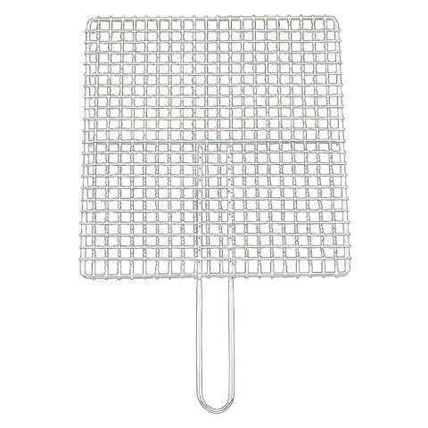 Ebm Stainless Steel Chrome Plated Barbecue Grill Mesh Single Handle 39cm