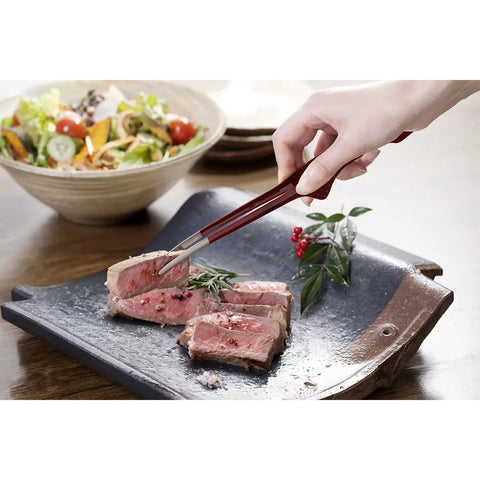 Ebm Stainless Steel Clever Chopstick Tongs Red