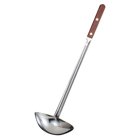 Ebm Stainless Steel Double-Sided-Scooping Long Ladle With Wooden Handle 144ml