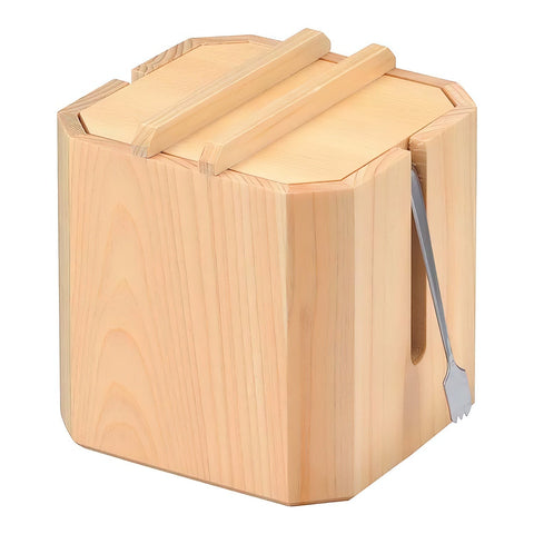 Ebm Wooden Sushi Gari Pickled Ginger Container With Tongs 11cm