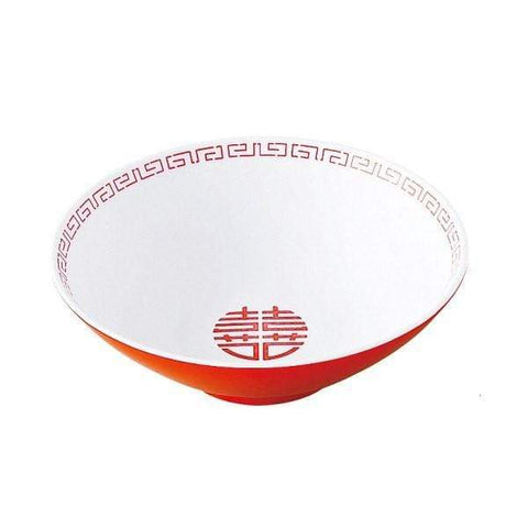 Entec Japan Zuishou Melamine Double Happiness Ramen Noodle Bowl 940Ml