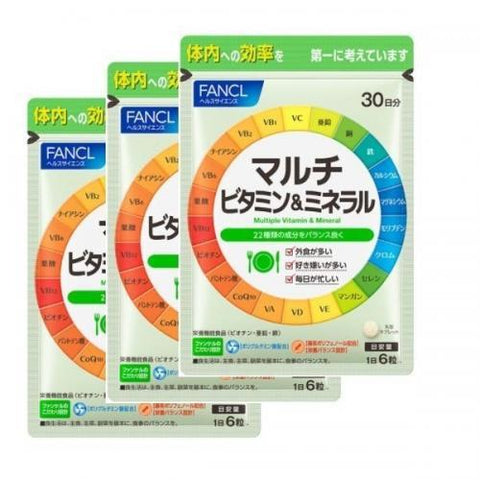 Fancl Multiple Vitamin & Mineral For About 90 Days (180 Tablets x 3 Bags) - Japan Health Supplement