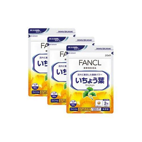 Fancl Ginkgo Biloba Leaf Extract 60 Tablets × 3 Bags - Nutritional Supplements Made In Japan