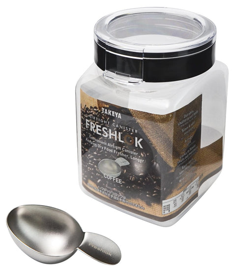 Takeya Coffee Bean Storage Container 1.1L With Fresh Lock & Measuring Spoon - Made In Japan