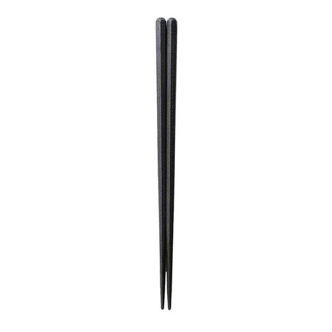 Fukui Craft Japanese Resin Hexagonal Wood Grain Chopsticks Black