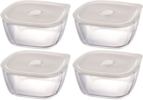 Hario Japan Heat Resistant Glass Airtight Storage Container 1200Ml Set Of 4